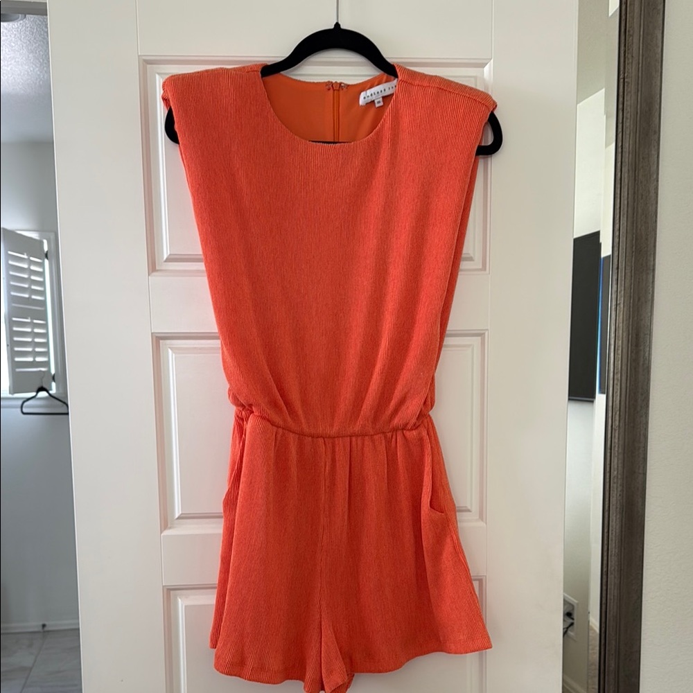 Orange Sleeveless Romper